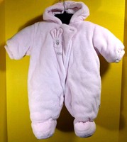 Absorba Infant Girls Pink 1 Pc Hooded Snowsuit Bundler Pram Size 3 Months EUC