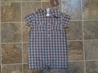NWT NEW Tea Collection Boys Safari Romper Shorts 1pc One Piece Size 6-12 Months