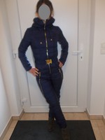 Daunen-Ski-OVERALL Gr 34, marineblau, Neu mit vielen Details 