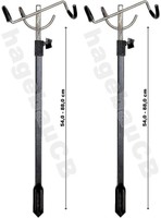 2x ZEBCO Rutenhalter Rutenständer Rutenauflage Klapprutenhalter 54-88cm 7,90€/St