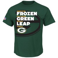 NFL Football T-Shirt GREEN BAY PACKERS Frozen Green Leap Slogan Shirt