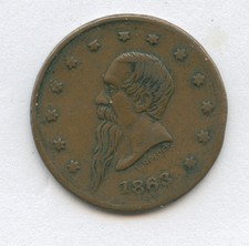 1863 Civil War Token Store Card Lindenmueller New York Beer Mug