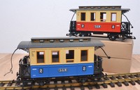 2 Stk. LGB Personenwagen Bi 2. Klasse / Innenbeleuchtungen / Spur G