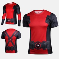 Marvel Deadpool Shirt Herren Sports T-Shirts Superheld Fahrrad Jersey Kostüm Tee