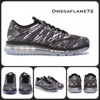 Sz 9 .5Nike Air Max 2016 Print Black White Men's Running Shoes 818135-100