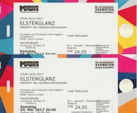 2 x ELSTERGLANZ Freie Platzwahl Tickets HARZLANDHALLE ILSENBURG 04/03/2017