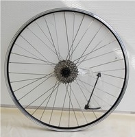 Hinterrad 26 Zoll Laufrad HK schwarz mit Kassette HG-41 / 7fach +Schnellspanner