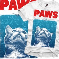 E1SYNDICATE T SHIRT JAWS HAI DER WEIßE HAI FUCT KATZE BLOGGER HIPSTER S/M/L/XL