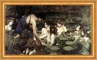 Hylas and the Nymphs Wassernymphe Jugend Schönheit Seerosen Waterhouse A3 09