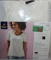 TCM Tchibo  Shirt mit Lochstickerei Gr. M 40/42  PASSFORM: NORMAL OFFWHITE  NEU