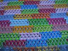 1 Yard Quilt Cotton Fabric- Benartex Kanvas Sweet Tooth Candy Store Ribbon Candy