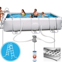 Bestway Pool Schwimmbecken Set Stahlwand Swimmingpool Filterpumpe Zubehör 404cm
