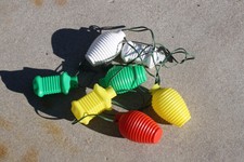 Vintage 1 String of Blow Mold Tiki RV Patio Camper Party 7 Lights Lanterns