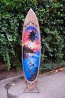 Deko Surfboard aus Holz, Surfbrett, Surfbretter 130 cm / SU 130 K  Board