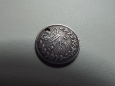 Victoria Threepence 1878 Holed Silver (4450B)