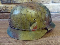 M35 STAHLHELM GERMAN HELMET MIT NETZ CHICKEN WIRE NORMANDIE SPECIAL BEST QUALITY