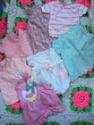 Vtg 24 Piece Baby Girl Clothing Lot 6/9/12m Rompers Disney Dresses Outfits