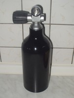 1 Liter Alu Flasche Tauch-Stage-Pony-Argon-Tarier-Not- Flasche mit Ventil NEU !!