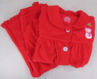 CARTER'S Youth Girl's Holiday Snowman Fleece 2 PC Pajama Set Red Size 4 NEW NWT