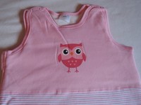 Baby Schlafsack mit Eule Pink rose  Gr. 70