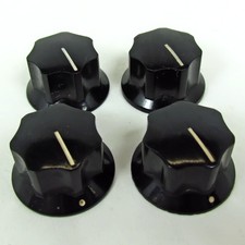4 Vintage Kurz Kasch S-647 Heptagonal 1" Radio Knobs - Fender Jaguar Mustang
