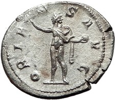 GORDIAN III 243AD Silver Authentic Genuine Ancient Roman Coin SOL SUN i59122