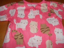 Carters 'Just One You' 9 mos zippered footed sleeper cats pink girl