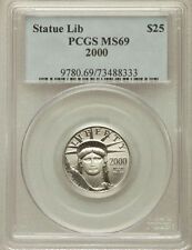 2000 Platinum Eagle Pcgs Ms69 $25 * onlly 9 higher grade * Statue Of Liberty