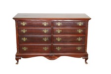 18156 Vintage Mahogany Chippendale 8 Drawer Carved Chest