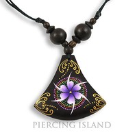 Halskette Anhänger Holz Amulett 3cm Organic Wood Necklace Design N221