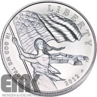 USA - 1 Dollar 2012 - Flagge der Vereinigten Staaten - Silber in Stempelglanz