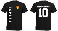 Spanien España T-Shirt Trikot Jersey - EM 2016 Fußball - inkl. Name + Nr.sc