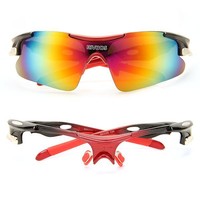 Sonnenbrille Fahrrad Brille 5 Wechselgläser Motorrad Radbrille Sportbrille Set