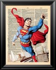 THE NEW SUPERMAN ALTERED ART UPCYCLED VINTAGE DICTIONARY ART PAGE WALL PRINT
