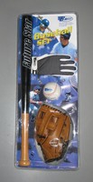 Baseball Starter Set Junior: Ball, Fang-Handschuh,Batting Glove und Holzschläger