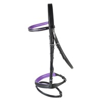 PFIFF Trensenzaum Staines m. Strass ~ Zaumzeug inkl Zügel ~schwarz-lila Warmblut