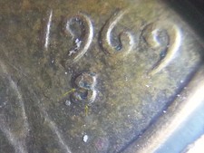 1969-S Lincoln Cent Repunch Mint Mark Error