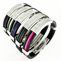 Armband mit kostenloser Gravur Kautschuk verschiedene Farben