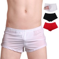 Eis Seide Sexy Boxer Short Unterhose Unterwäsche Herren Boxershorts Briefs Pants