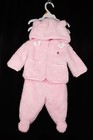 GAP baby girl pink plush COAT JACKET outfit outwear + PANTS 6 Months