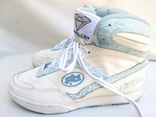 Vtg80's Korea.Airwalk.Silver Diamond.White & Blue.High Top.Sneakers.sz 6.5