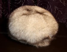 Vintage Fur hat - lined pill box style - Mink? Very pretty! Great for Upcycling!