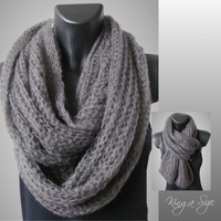 Loop Schal / Rundschal / Loopschal / Wollschal / Schal / Strickschal - grau