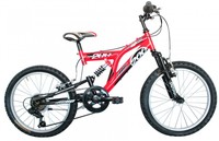 20" ZOLL KINDERFAHRRAD MOUNTAINBIKE FULLY MTB JUNGEN BLAU ROT 7 GANG SHIMANO