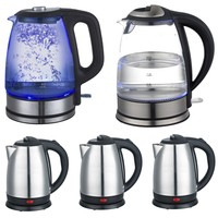 Wasserkocher Wasser Tee Kocher Edelstahl bis 2200W 1,8L 1,7L kabellos LED 360°