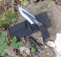 Survivor Messer Fahrtenmesser Outdoor Bushcraft + Feuerstarter + Scheide HK758