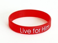 Silikon-Armband "Live for him" - rot
