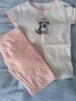 Carter's Pajamas 3T Girls 2-Piece SET Puppy Dog Crown White Pink Hearts  Cotton