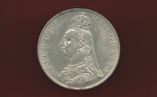 Great Britain Uk 1887 Double Florin Silver Coin