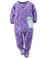 NWT ☀FOOTED FLEECE☀ CARTERS Girls Pajamas New  BEAR  3T